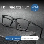 High Quality Pure Titanium Reading Glasses for Men Anti Blue Light Eyewear with Diopter+1.0 To +4.0