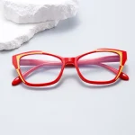 New Fashion Cat Eye Reading Glasses Women Anti-blue Light Eyeglasses Blocking Blue Light Readers Double Color Frame Eyewear 5