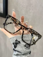 1Pc/2Pcs/3Pcs/4Pcs Elegant, Simple and Stylish Geometric Glasses with Transparent Lenses, Suitable for Daily Office Reading 6