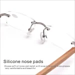 2 Pack Natural Wood Temple Rimless Reading Glasses for Men Women Frameless Lightweight Eyeglasses 5