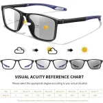 3 Pairs Reading Glasses Photochromic Classic Square Far Sight Glasses Anti Blue Light Blocking Ultralight Eyewear 4