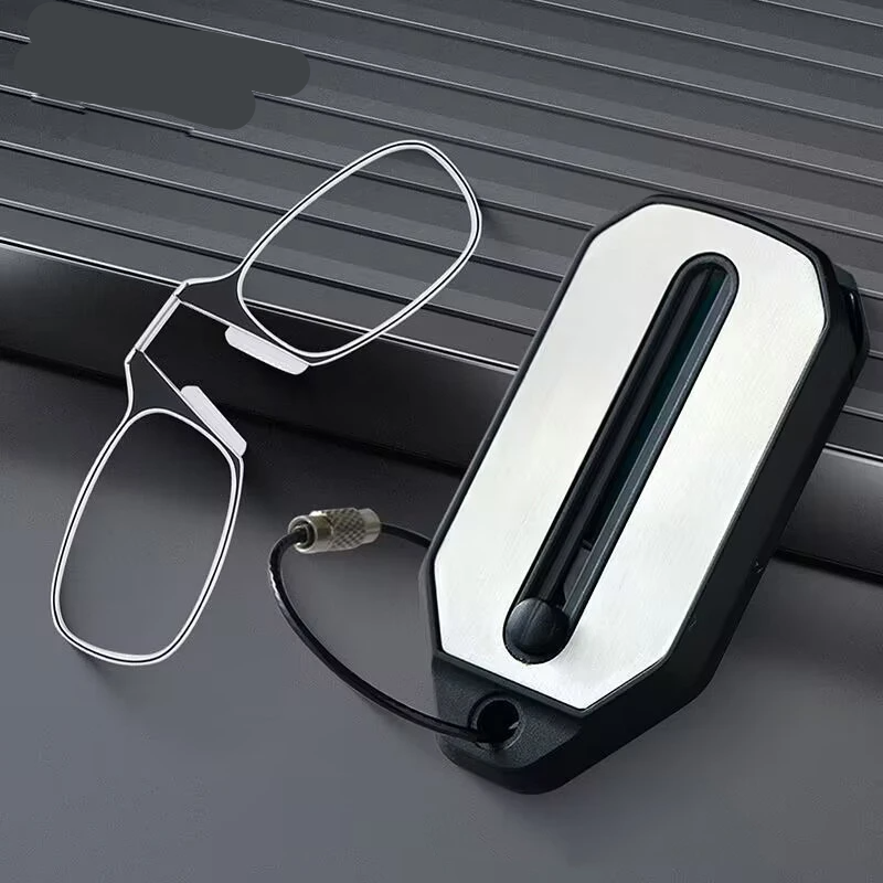 Nose Clip-on Reading Glasses Folding Legless Ultralight Keychain Glasses Men Women Mini Portable Glasses +1.0 To +3.0