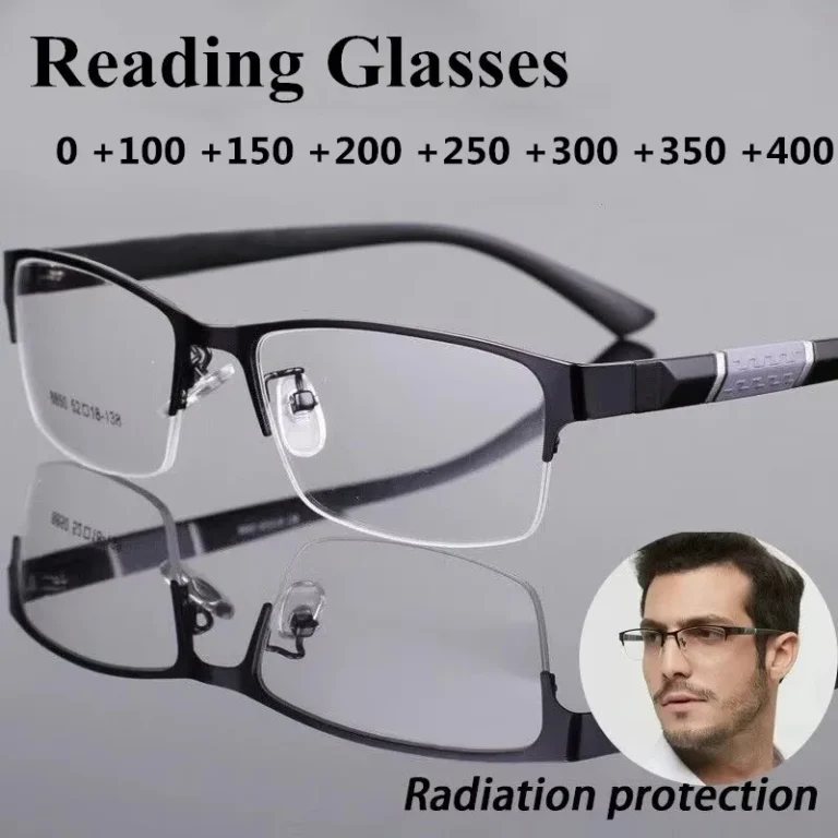 Men Reading Glasses Retro Business Glasses Anti Blue Light Reading Glasses 0 +1.0 To +4.0 Glasses