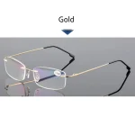 Blue Light Blockin Ultralight Memory Titanium Rimless Reading Glasses Men&Women Eyeglasses +1.0 +1.5 +2.0 5