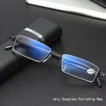 Metal Anti-Blue Light Reading Glasses Men Half Frame Eyeglasses Male Reading Glasses
