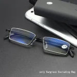 Metal Anti-Blue Light Reading Glasses Men Half Frame Eyeglasses Male Reading Glasses 2