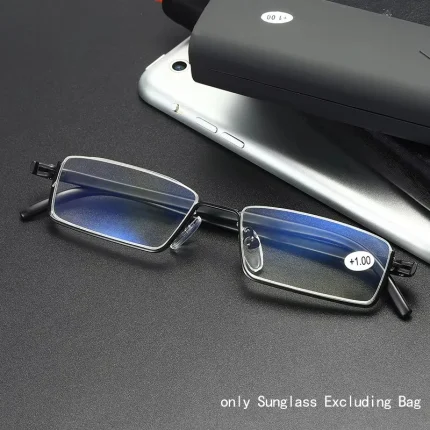 Metal Anti-Blue Light Reading Glasses Men Half Frame Eyeglasses Male Reading Glasses 2
