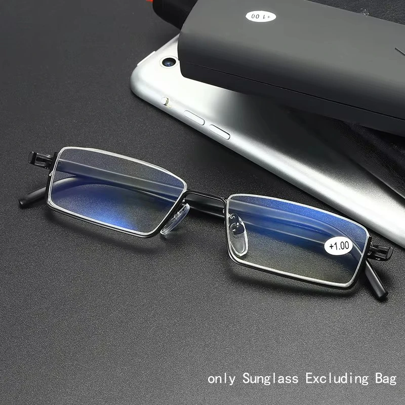 Metal Anti-Blue Light Reading Glasses Men Half Frame Eyeglasses Male Reading Glasses 2