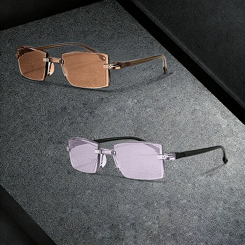 2 Pairs of Frameless Anti Blue Light Reading Glasses, Lightweight and Fatigue Resistant 2