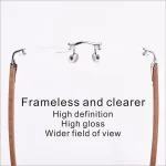 2 Pack Natural Wood Temple Rimless Reading Glasses for Men Women Frameless Lightweight Eyeglasses 6