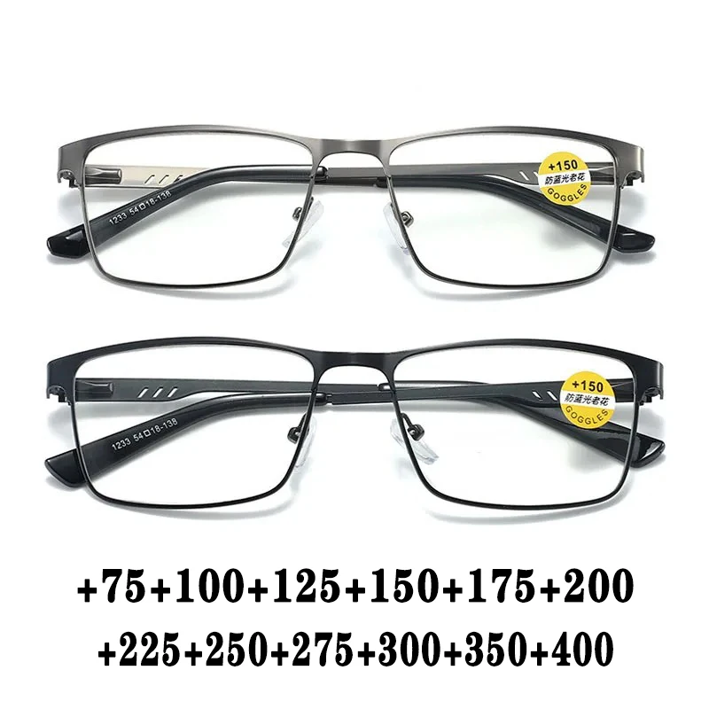 Men Business Reading Glasses Frame for Reader Mens Blue Light Blocking Eyeglasses Classic Spectacles Diopte