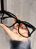 1Pc/2Pcs/3Pcs/4Pcs Elegant, Simple and Stylish Geometric Glasses with Transparent Lenses, Suitable for Daily Office Reading 3