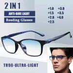 Reading Glasses Men Anti Blue Eyeglasses Antifatigue Computer Eyewear +0.0 +1.0 +1.5 +2.0 +2.5 +3.0 +3.5 +4.0 1