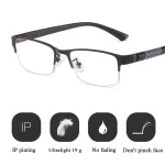 Men Reading Glasses Retro Business Glasses Anti Blue Light Reading Glasses 0 +1.0 To +4.0 Glasses 5