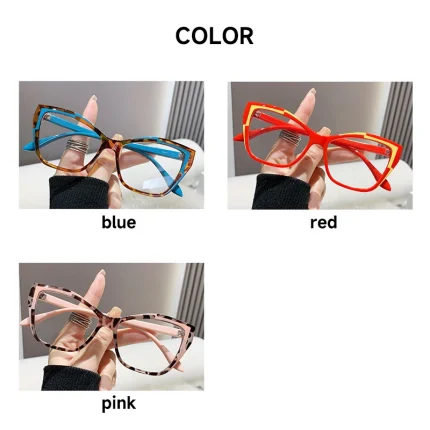 New Fashion Cat Eye Reading Glasses Women Anti-blue Light Eyeglasses Blocking Blue Light Readers Double Color Frame Eyewear 2
