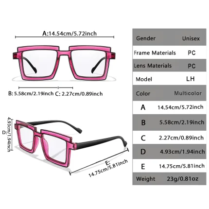 3 Pairs Oversize Reading Glasses Women Trendy Square Fashion Transparent Magnification Eyewear Glasses +150 +200 2