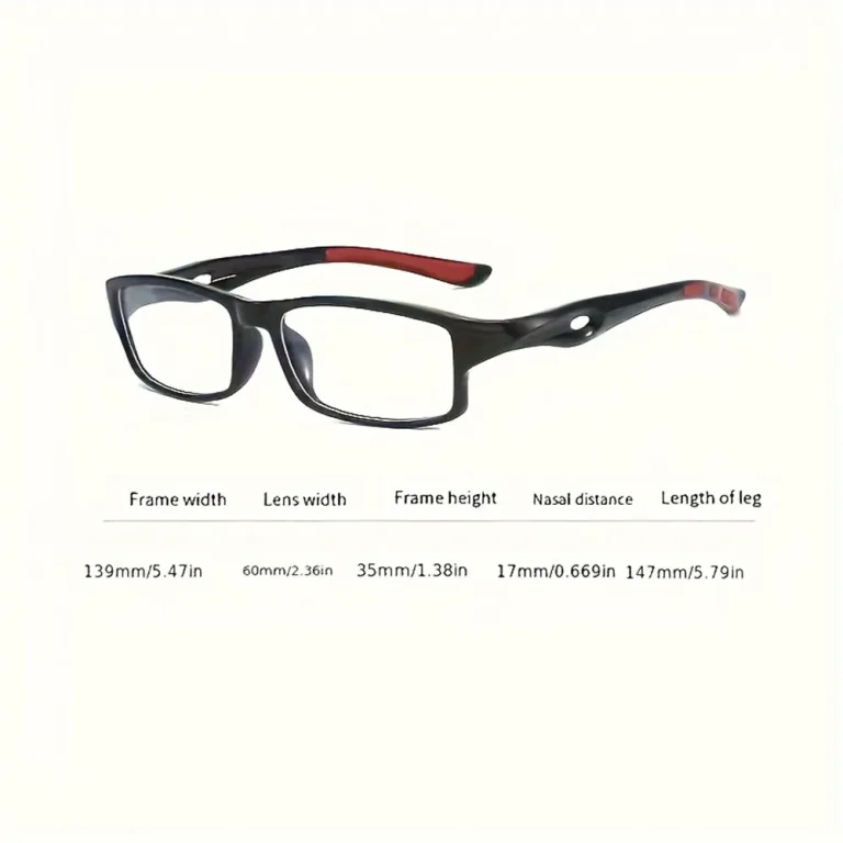 5PCS Sport Style Non-Prescription Reading Glasses Anti-Blue Light Rectangular Full Rim Eyewear, PC Frame Material 2