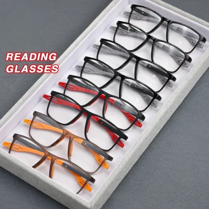 8-pay Value Pack of Reading Glasses Fashionable Two-tone Glasses for Men and Women Magnifying Glasses