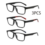 3PCS 3 Pairs Fashion Square Frame Blue Light Blocking Reading Glasses for Women & Men