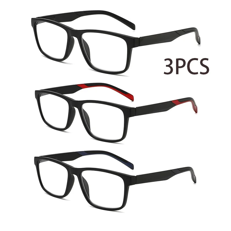3PCS 3 Pairs Fashion Square Frame Blue Light Blocking Reading Glasses for Women & Men 3PCS 3 Pairs Fashion Square Frame Blue Light Blocking Reading Glasses for Women & Men
