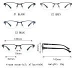 3PCS Blue Light Blocking Reading Glasses Men Half-frame Glasses Business Male Eyeglasses With Grade +100 5