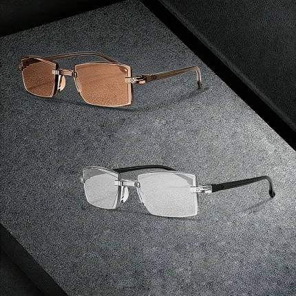 2 Pairs of Frameless Anti Blue Light Reading Glasses, Lightweight and Fatigue Resistant