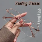 Trendy Fashionable Reading Glasses Women Anti Blue Light Eyewear High-definition Unisex Transparent Frame Eyeglasses