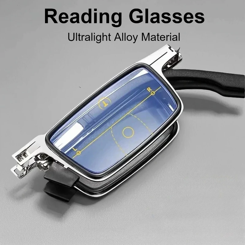 Portable Unisex Folding Reading Glasses Full Metal Frame Anti Blue Light Blocking for Men Women Eyeglasses with Case Portable Unisex Folding Reading Glasses Full Metal Frame Anti Blue Light Blocking for Men Women Eyeglasses with Case