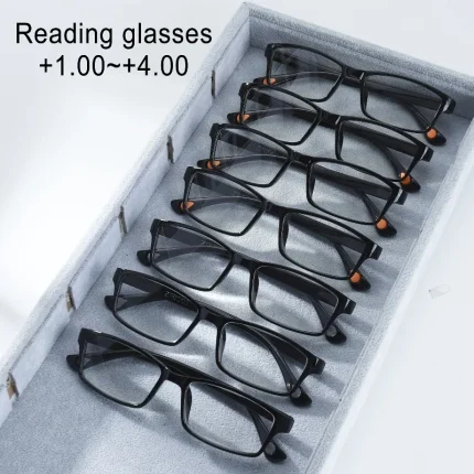 7pcs +100 To +400 Flexible Anti-Blue Light Reading Glasses for Men and Women PC Fashion Ultra-light Glasses