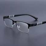3PCS Blue Light Blocking Reading Glasses Men Half-frame Glasses Business Male Eyeglasses With Grade +100 2